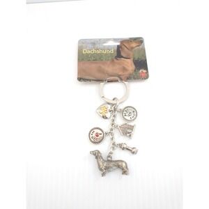 Dachshund Keychain Best In Show Charm Weiner Dog w/ Charms I love my dog